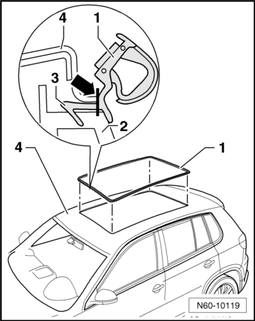 Volswagen Tiguan. Outer Seal, Replacing and Installing