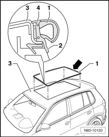 Volswagen Tiguan. Outer Seal, Replacing and Installing