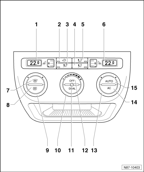 Volswagen Tiguan. Overview - Display Control Head, Climatronic through 11/08/2010