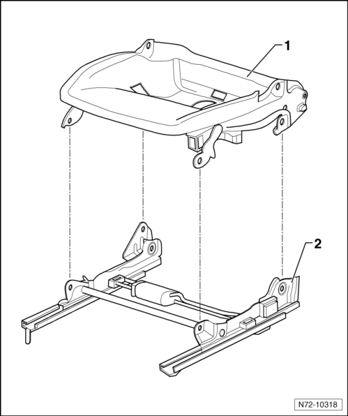 Volswagen Tiguan. Seat Forward/Backward Adjuster, Removing and Installing