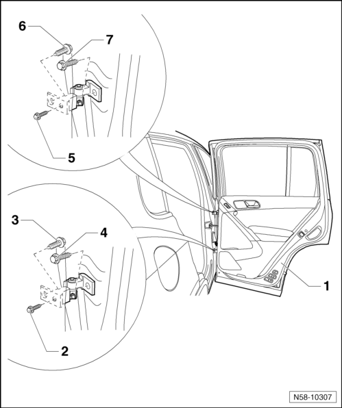 Volswagen Tiguan. Door, Adjusting