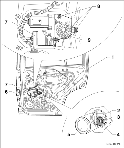 Volswagen Tiguan. Door Window, Removing