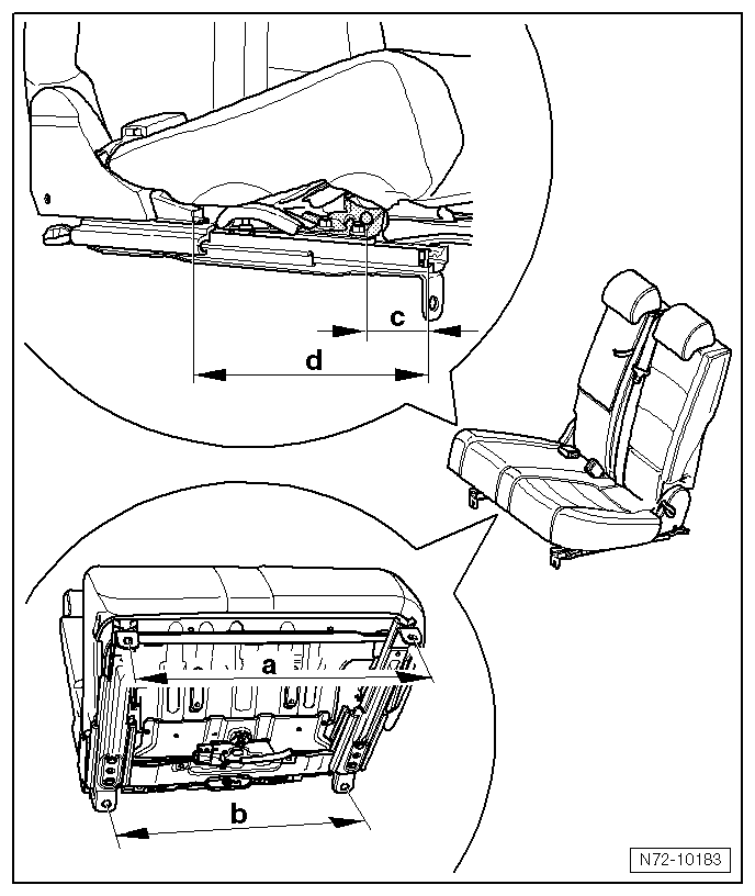 Volswagen Tiguan. Bench Seat Rails, Removing and Installing