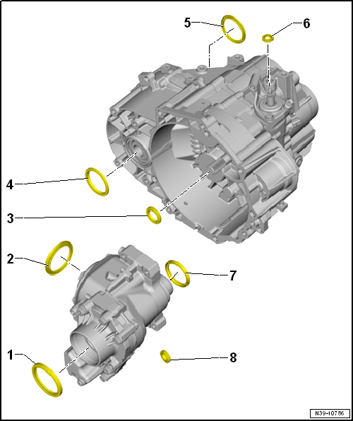 Volswagen Tiguan. Component Location Overview - Seals