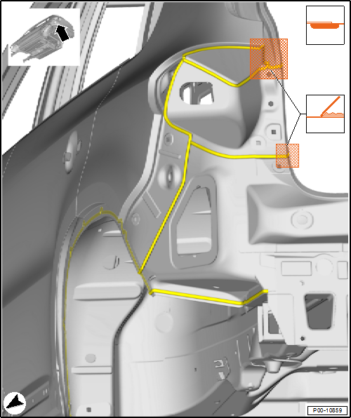 Volswagen Tiguan. Left Rear Side Panel Seam Seal