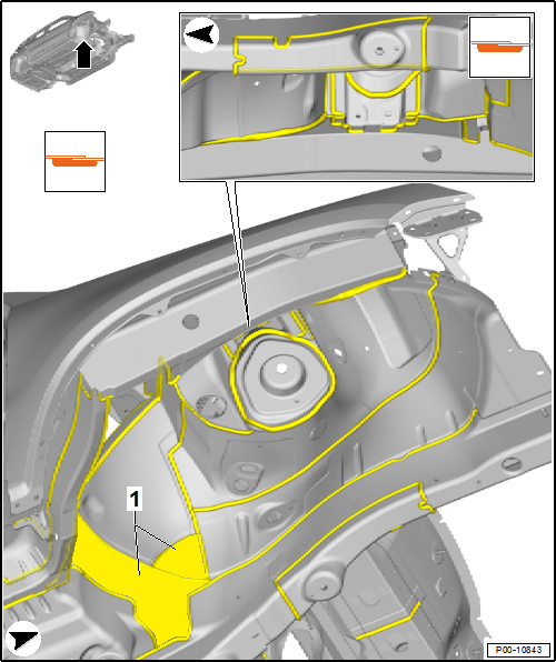 Volswagen Tiguan. Seam Sealing on Right Front Wheel Housing