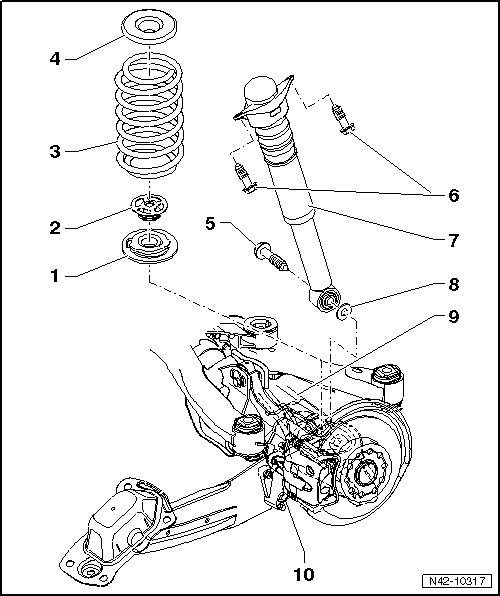 Volswagen Tiguan. Overview - Shock Absorber, Coil Spring, AWD