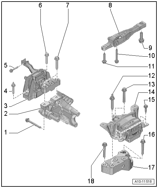 Volswagen Tiguan. Overview - Subframe Mount