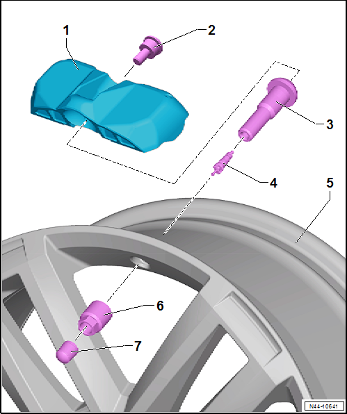 Volswagen Tiguan. Overview - Tire Pressure Monitoring Sensor, Version 2