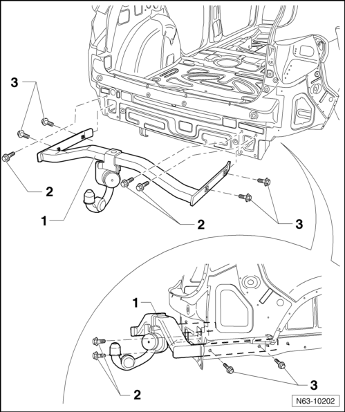 Volswagen Tiguan. Trailer Hitch, Removing and Installing