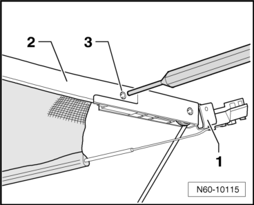 Volswagen Tiguan. Wind Deflector Bearing, Removing and Installing